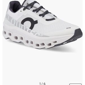 On Cloud Monster Running Men's Athletic Shoes in White and Black